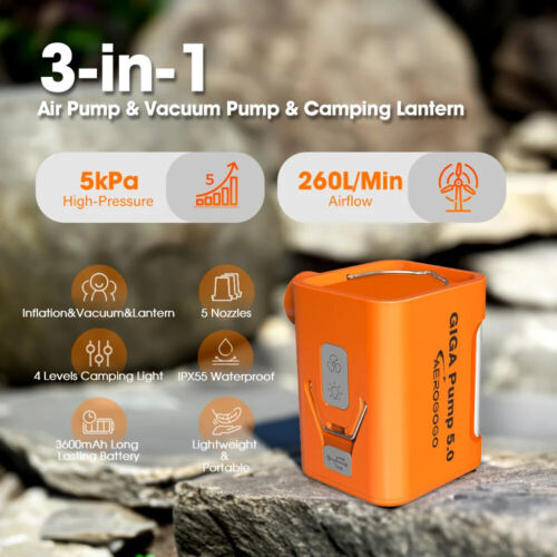 Elektrische Inflation Mini Luftpumpe Tragbare Inflator Pumpe für Luftmatratze Bett Neu - Bild 2 von 7