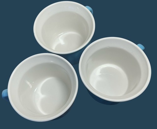 Tazas de cerámica NANTUCKET súper tamaño 20 oz. Tazas/tazas de sopa/café acanaladas azul claro - Imagen 21 de 21