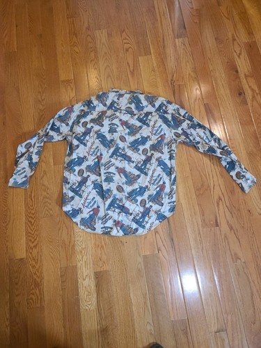 Vintage Levis All Over Print Prospector Gold Rush Miner Shirt Cowboy XL Cotton - Picture 12 of 18