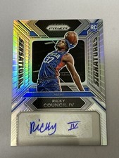 2023-24 Panini Prizn Silver Prizm Sensational Signature Ricky Council IV RC Auto