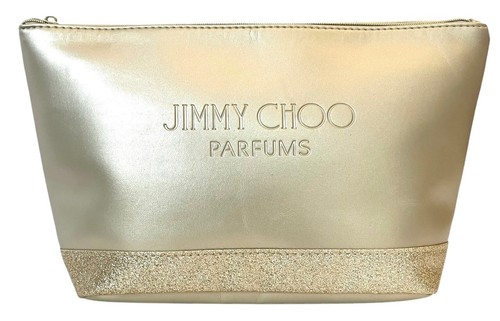 NEU Jimmy Choo Parfums Gold mit Glitzer große Make-up/ Kosmetiktasche/ Clutch - Bild 1 von 16