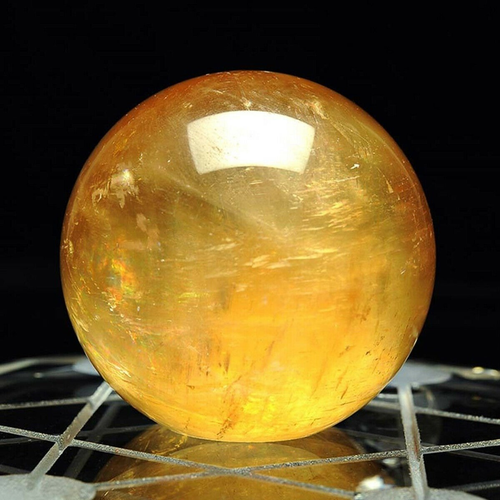 100 mm bola de cristal de cuarzo citrino natural piedra preciosa curativa + soporte nuevo - Imagen 5 de 12