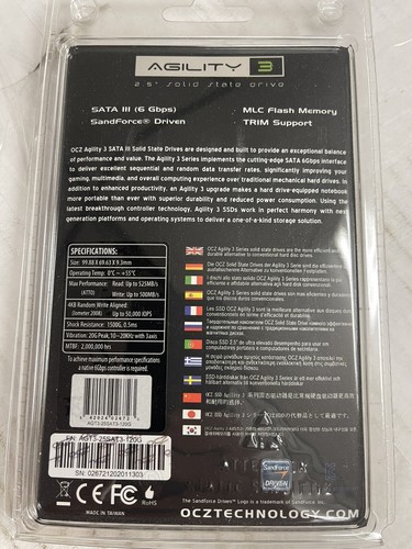 OCZ 120GB Agility 3 SATA 2.5" Solid State Drive (SSD) AGT3-25SAT3-120G * NIB * - Picture 2 of 3
