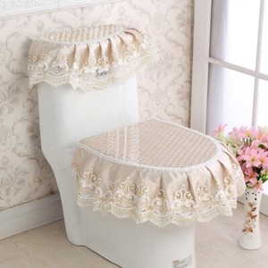 3pcs//set Bathroom Toilet Seat Cover Zipper Lace Lid Pads Closestool Protect Pads