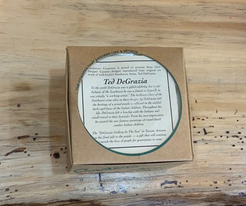 Juego de posavasos Ted DeGrazia arenisca tapón de rocío - #4 diseños únicos arte del suroeste - Imagen 11 de 12