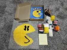 Vintage S more PAC-MAN Latch Hook Kit 13" - Mostly Completed