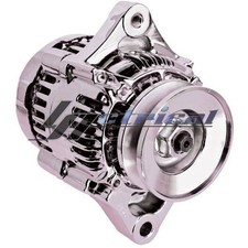 High Output 70 Amp Chrome Alternator For Gm Chevy Street Rod Race Mini 1 Wire