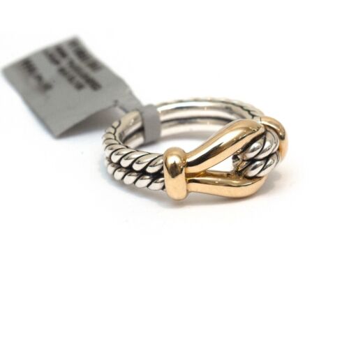 Nuovo anello DAVID YURMAN donna 9 mm purosangue anello mignolo oro 925 18 carati misura 3,75 - Foto 3 di 9