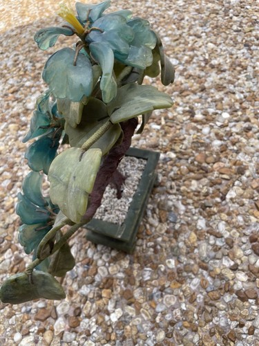 Carved Jade Sculpture Flower Tree Home Decor  - Picture 7 of 14