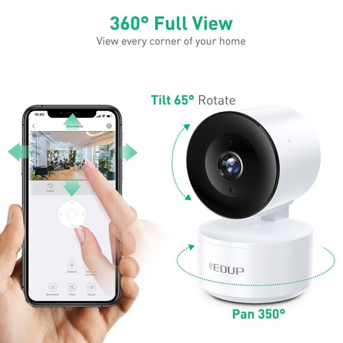 Telecamera IP WiFi da Interno EDUP 1080P - App TUYA, Rilevamento Umano, Visione Notturna IR - Foto 5 di 10