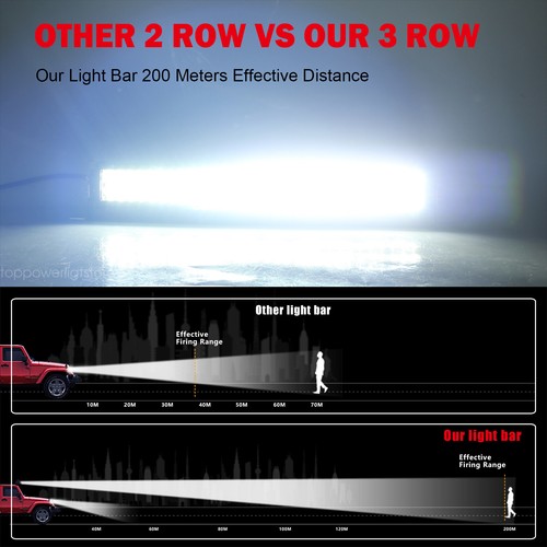 42inch Curved LED Light Bar Spot Flood Combo Driving Offroad 4X4 SUV 4" Work pod - Afbeelding 8 van 9