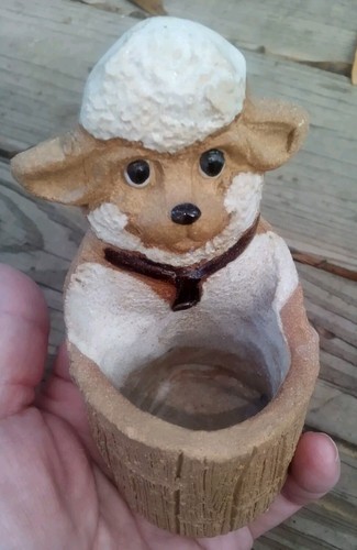 Max HINDT Pottery Sheep Trinket Jar Toothpick Holder 5-1/4" Succulent Planter - Picture 2 of 5