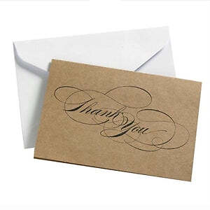 Gartner Studios Black Script Thank You Cards (Case of 24) - Picture 1 of 2