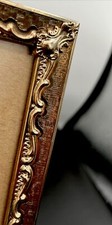 VNT MCM Gold Metal Raised Detail Ornate Photo Picture Frame Easel Back 8 X 10  