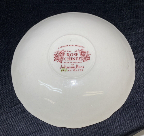 Johnson Bros Rose Chintz piattino tazza da tè solo 5 1/2" Inghilterra rosa con marchio verde - Foto 3 di 9