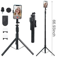 68" Wireless Remote Selfie Stick Tripod Cellphone Camera Stand W/ Fill Lights US