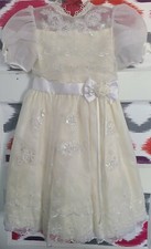 Vintage Nicole Dorissa International Girls Dress White w/ Crinoline Slip Size 6x