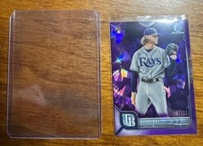 2022 Bowman Chrome Sapphire #66 Shane Baz RC Rookie Purple /25 Tampa Bay Rays