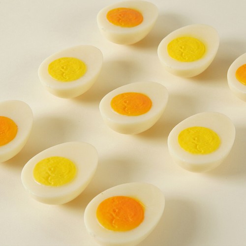 8Pcs Artificial Boiled Egg Prop Diy Egg Slices Models Realistic Kitchen Food