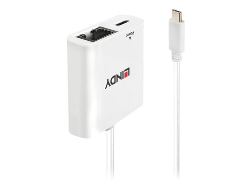43284 Lindy USB 3.1 Type C Gigabit Ethernet Converter with Power Delivery ~D~