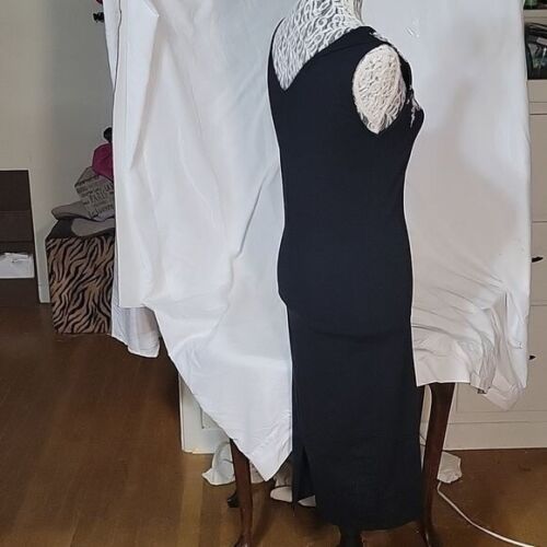 AMISU European Bodycon Strapless Midi Dress with White Floral Design EU 40 US 10 - Bild 4 von 5