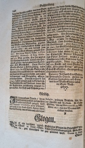 Original antique map HLOHOV, GLOGAU, 1650 + 6 orig. sheets with city description - Picture 2 of 7