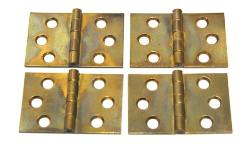 4 CERNIERE VINTAGE IN METALLO OTTONE ABBINATE 1 1/8 X 1 3/4 USATE - Foto 2 di 5