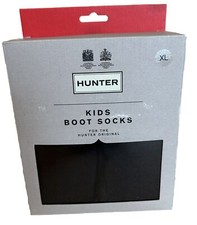 Hunter Original Boot Socks Fleece Black Big Kids Sz XL Fits Womens S Open Box