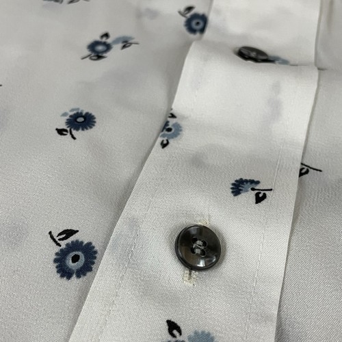 Vintage Shirt Mens 15.5 70s Abstract Dagger Rockabilly Club Rave Button Up A84 - Picture 5 of 10