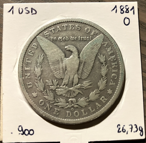 1881-O Morgan Dollar Silver 0.900