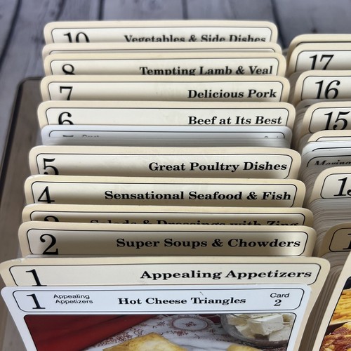 Vintage My Great Recipe Card Library Index 1-30 Recipes 1990 Cooking Set USA - Picture 6 of 17