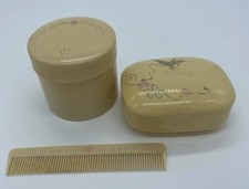 Adorable 1920s Vintage Celluloid Baby's Dresser Set Comb Soap Powder