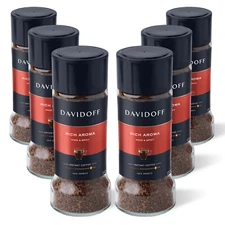 DAVIDOFF Rich Aroma Instant Coffee, 3.5 Oz (100 gram) Jars (Pack of 6)