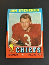 1971 Topps Football #61 Jan Stenerud HOF EX Kansas City Chiefs Montana State
