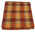 4 - 21” Square Pier One Cotton Cloth  Napkins Plaid Fall Orange Brown