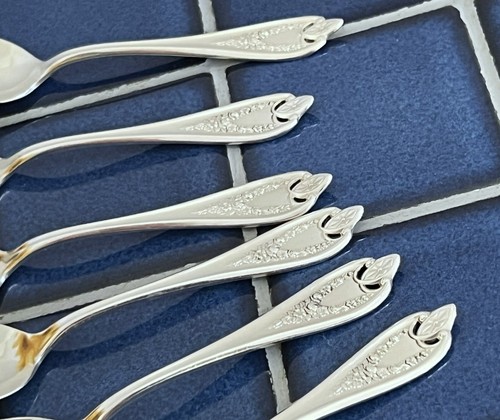 Set of 6 IS 1847 Rogers Silverplate OLD COLONY Demitasse Spoons 1911 - Picture 4 of 10