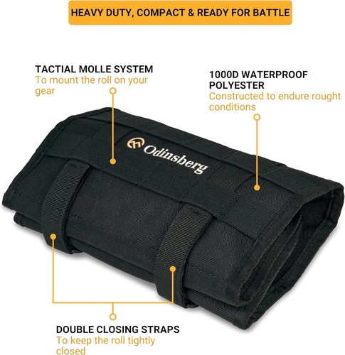 Heavy Duty Motorcycle Tool Roll Up Bag - with Tactical Modular MOLLE System - T - Picture 5 of 9