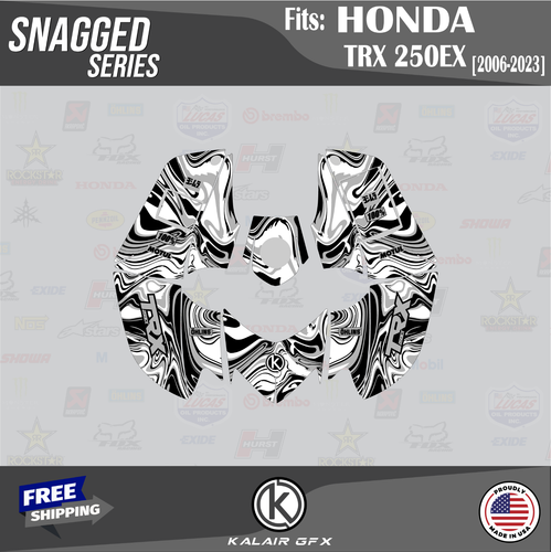 Graphics Kit for HONDA TRX 250EX (2006-2012) 16MIL Snagged Series - White - Picture 4 of 6