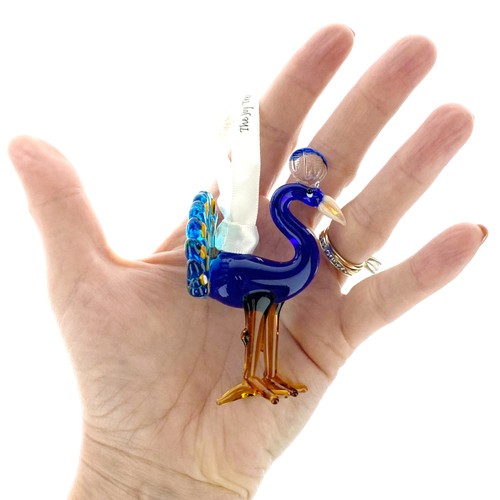 Pfau Ornament - Glaskunst Hängefigur, buntes Design - Bild 4 von 6