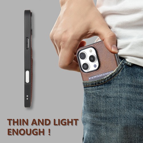 For iPhone 16e 2025/13/15/16 Pro Max Soft Leather Card Wallet Shockproof Case - Picture 6 of 14