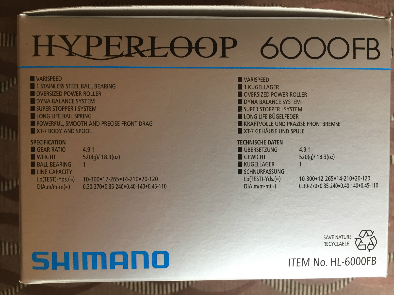 Shimano Hyperloop 6000 FB FB FB Spinnrolle 469033 Shimano Hyperloop 6000 FB FB FB Spinnrolle 469033