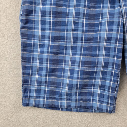Banana Republic Emerson Herrenshorts 31 blau kariert Baumwolle vorne flach lässig Chino - Bild 10 von 15