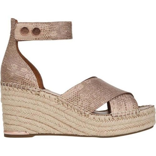 Carma Copper Leather Franco Sarto Ankle Strap Wedge Sandal - Picture 3 of 16