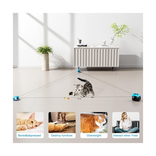Pet Deluxe Interactive Cat Toy for Indoor Cats, Auto/Remote Control DIY Cat M... - Picture 5 of 7
