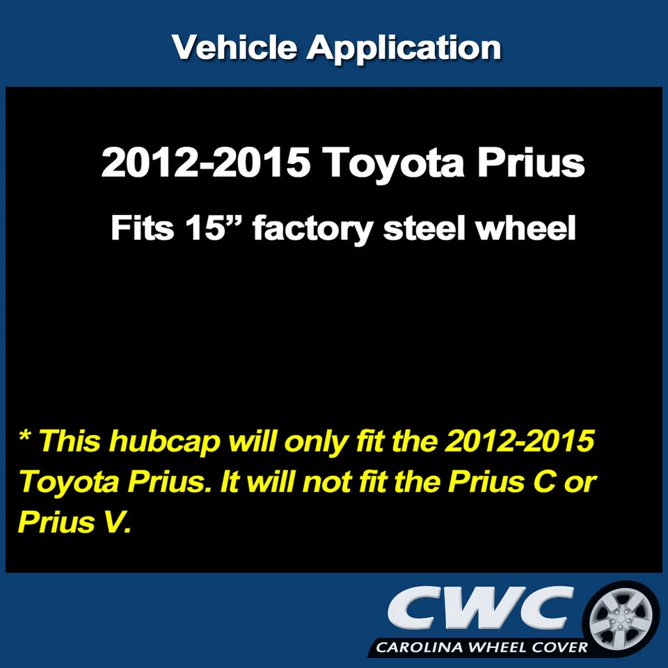 Колпаки колес для Toyota Prius 2012-2015 - оригинальные заводские 15-дюймовые крышки колес 61167 - Изображение 4 из 4