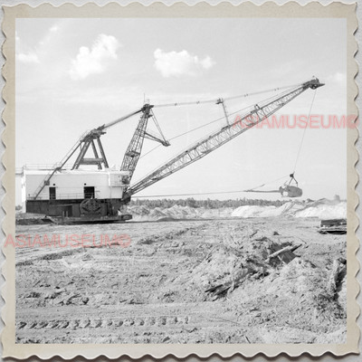 40s FLORIDA PHOSPHATE MINING CRANE BARTOW MINER MAN TRUCK Vintage Photo S7780
