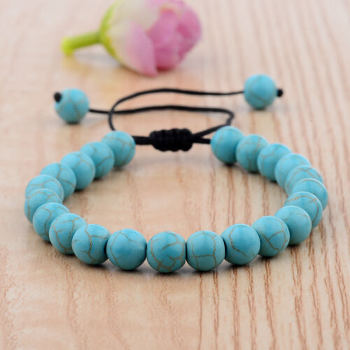 New Couples Men Women Beads Turquoise Howlite Agate Macrame Braided Bracelets - Bild 2 von 73