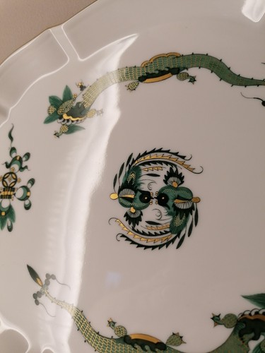 Meissen Vassoio Piatto Ricco Drago di Corte Verde Drago Oro 1° Scelta L: 27,5cm - Foto 7 di 17