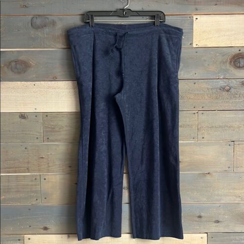 Free People Movement French Terry Wide Leg Sweatpants Size M Navy NWOT