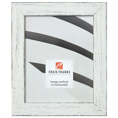 Craig Frames Jasper, 8.5x11 1.5'' Wide Marshmallow White Weathered Picture Frame